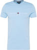 Tommy Hilfiger Herren T-Shirt Kurzarm Tommy Logo Rundhalsausschnitt, Blau (Vessel