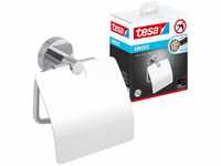 tesa SMOOZ Toilettenpapierhalter mit Deckel, verchromt - WC-Rollenhalter zur