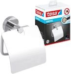 tesa SMOOZ Toilettenpapierhalter mit Deckel - 145 mm x 130 mm x 54 mm 