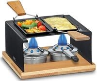 Spring K&auml;se-Raclette GOURMET PARTY 2er, Rechaud, Buchenholz-Bodenplatte