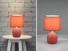 Reality Leuchten Tischleuchte Malu R50802618, Fuß Keramik orange, Stoffschirm