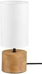 Reality Leuchten Tischleuchte Woody R50171930, Metall Schwarz matt, Fu&szlig; Holz,