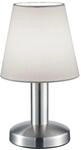 Trio Leuchten Tischleuchte Mats II 599700101, Metall Nickel matt, Stoffschirm wei&szlig;,