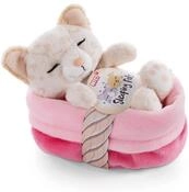 NICI 47892 Kuscheltier K&ouml;rbchen 12 cm &ndash; Sleeping Pets Pl&uuml;schtier Leopardenmuster