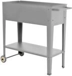 Hochbeet mobil Kr&auml;uterbeet Grau pulverbeschichtet 75,0cm L&auml;nge Pflanzkasten Metall