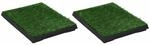 vidaXL 2X Haustier Toilette mit Tablett Kunstgras Hundetoilette Welpentoilette