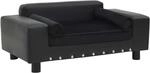 vidaXL Hundesofa Schwarz 81x43x31 cm Pl&uuml;sch und Kunstleder