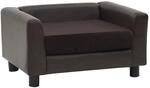 vidaXL Hundesofa Braun 60x43x30cm Pl&uuml;sch Kunstleder Hundecouch Haustiersofa