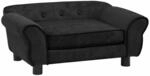 vidaXL Hundesofa Schwarz 72x45x30cm Pl&uuml;sch Hundebett Hundecouch Katzensofa