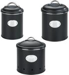 WENKO Aufbewahrungsdose Mod. Nero Set, 3-teilig, 2 x Frischhaltedose zur luftdichten