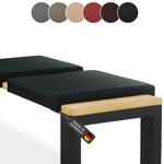 Lycce Bankauflage Klemmkissen 2 Leisten, Sitzkissen Kunstleder schwarz, Banktiefe 40
