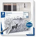 STAEDTLER Kohle Set, Komplett-Set mit 3 Kohlestiften, 5 Premium K&uuml;nstlerbleistiften,
