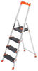 SONGMICS Leiter mit 4 Stufen, Aluleiter, 12 cm breite Stufen mit Riffelung,