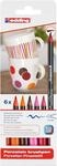 edding 4200 Porzellanpinselstift - bunte Farben - 6 Stifte - Pinselspitze 1-4mm -