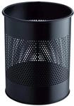 Durable Papierkorb Metall rund 15 Liter, Perforation 165 mm, schwarz, 331001
