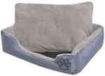 vidaXL Hundebett mit Kissen Gr&ouml;&szlig;e L Grau Hundekorb Hundekissen Hundesofa
