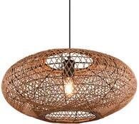 Trio 312300136 Hedda-Leuchte, mattschwarz, braun Sisal