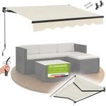 Juskys&reg; Gelenkarmmarkise 300 x 250 cm, UV40+ & wasserabweisend, mit Kurbel &