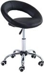 HOMCOM Rollhocker Arbeitshocker Drehhocker B&uuml;rostuhl h&ouml;henverstellbar, PU+Metall,
