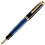 Pelikan F&uuml;llhalter Souver&auml;n 400, Schwarz-Blau, Feder F (fein), hochwertiger