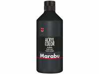 Marabu 12010075073 - Acryl Color schwarz 500 ml, cremige Acrylfarbe auf Wasserbasis,