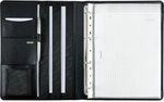 ALASSIO 30058 Schreibmappe Cremona II aus Leder, A4 Ringbuchmappe, Schwarz