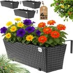 CASARIA&reg; Blumenkasten 4er Set 11 Liter Montagehalterung Indoor Outdoor