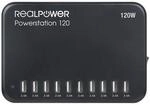 RealPower PowerStation 120 (120W 10-Port USB Ladeger&auml;t) kompatibel mit iPhone, iPad,