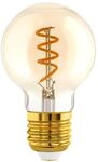 EGLO E27 Lampe, Spiral LED Retro Gl&uuml;hbirne Globe, Vintage Deko Leuchtmittel amber, 4