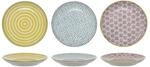 Bloomingville kleine Teller Patrizia, blau gelb lila, Keramik, 3er Set, 16 cm
