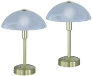 2er Set Tischleuchten Messing mit Alabaster Schirm und 4-fach Touch Dimmer,...