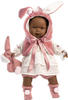Llorens 42646 Puppe Nicole, mit braunen Augen, schwarzen Haaren Körper, Babypuppe