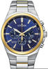 CITIZEN Herren Analog Quarz Uhr mit Edelstahl Armband AN8176-52L, Silber