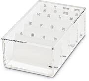 MAUL Visitenkartenbox aus Acryl | Schreibtisch Organizer inkl. Deckel zur
