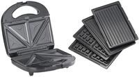 Rosenstein & S&ouml;hne Minigrill: 3in1-Sandwichmaker, Waffeleisen & Tischgrill,