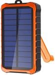 4smarts Solar Powerbank Prepper 12000mAh schwarz orange Outdoor SOS-Funktion