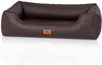 Knuffelwuff orthop&auml;disches Hundebett aus Kunstleder Lovelock M-L 85 x 63cm Braun -
