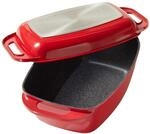 STONELINE Aluguss Br&auml;ter mit Deckel 43x26 cm, 8,4 L Br&auml;ter Induktion