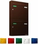 AL Briefkastensysteme Basic 2er Briefkasten RAL 8017 Schokoladen Braun 2 Fach...