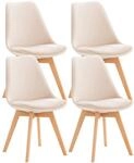 CLP 4er Set Esszimmerstuhl Linares Kunststoff I Stoff I Samt I Cord I...