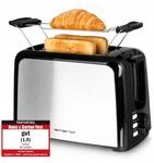 Emerio Toaster 2 extra Breiten Toastschlitzen Zentrierfunktion,herausnehmbare