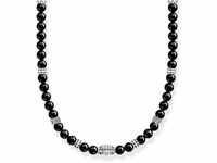 Thomas Sabo Herren Kette mit schwarzen Onyx-Beads Silber, aus 925er Sterlingsilber