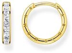 THOMAS SABO Creolen wei&szlig;e Steine Pav&eacute; gold 925 Sterlingsilber, 750 Gelbgold