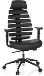 hjh OFFICE 714560 Profi B&uuml;rostuhl Ergo LINE II PRO Leder Schwarz ergonomischer