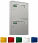 AL Briefkastensysteme Basic 2er Briefkasten RAL 9006 Wei&szlig; Aluminium Silber