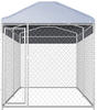 vidaXL Zwinger für den Außenbereich, mit Dach für Hunde, 382 x 192 x 235 cm