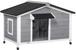 PawHut Hundeh&uuml;tte Outdoor Erh&ouml;ht f&uuml;r kleine Hunde 109 x 79 x 72 cm Grau 