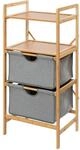 WENKO Regal Bahari mit 2 Schubladen, Grau, 96 x 34 x 44 cm