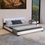 Juskys Polsterbett 180x200 cm &ndash; Bett Paris mit LED Beleuchtung, Lattenrost &
