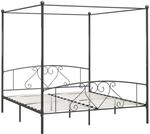 vidaXL Himmelbett Bett Bettgestell Doppelbett Metallbett Bettrahmen Lattenrost